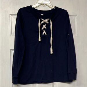 Old Navy Navy Blue Lace-Up Top